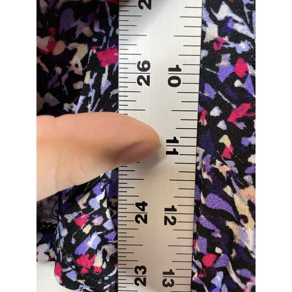 Simply Styled by Sears Romper Womens Small Black Multicolor V-Neck Pockets Wrap - Picture 5 of 11